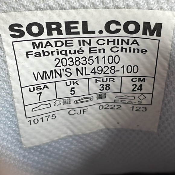 Sorel Out N About White ~ Sea Salt Suede Leather Lace Up Wedge Sneaker Bootie 7 - Picture 5 of 16